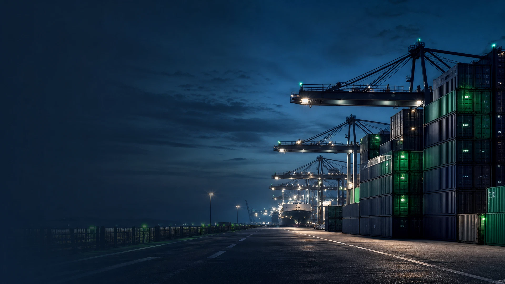 Container terminal at a modern port