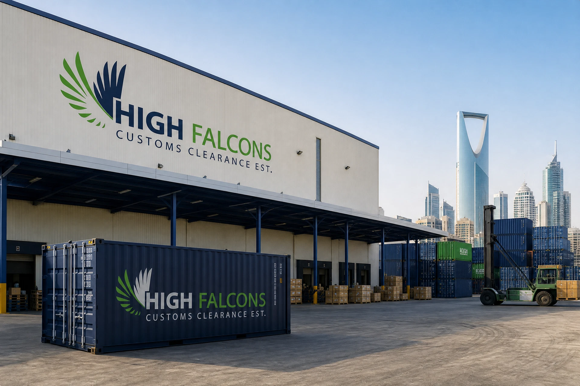 Organized logistics storage yard and warehouse